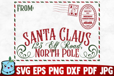 Santa Claus 123 Elf Road North Pole SVG Cut File SVG MintyMarshmallows 