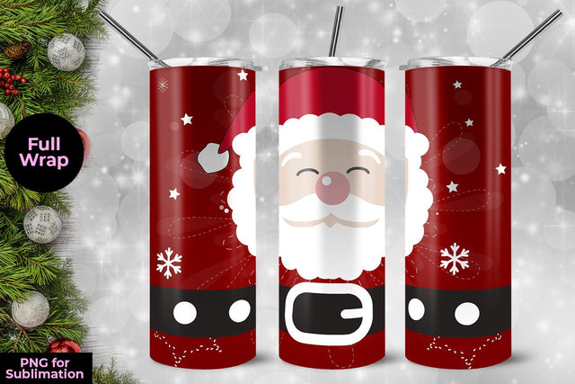 Santa Claus 20 oz Skinny Tumbler Wrap Template for Sublimation Sublimation Sublimatiz Designs 