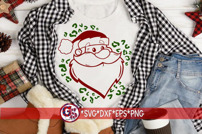 Santa Claus and Leopard SVG DXF EPS PNG SVG Greedy Stitches 