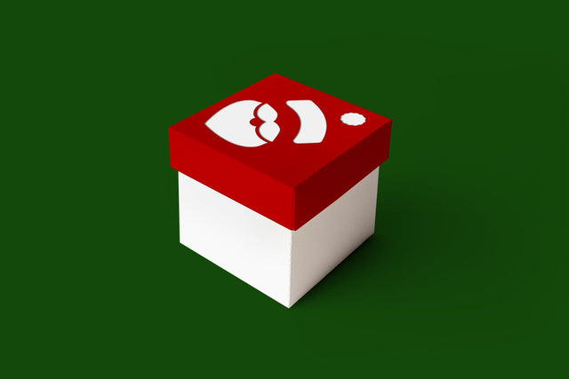 Santa Claus Face Cube Box With Lid SVG 3D Paper Risa Rocks It 
