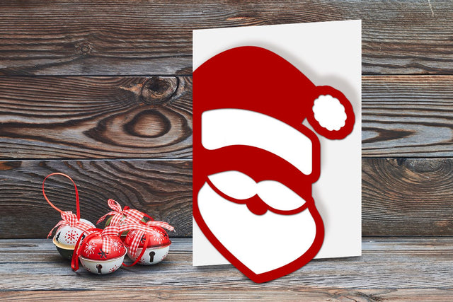 Santa Claus Face Papercut Card SVG SVG Risa Rocks It 