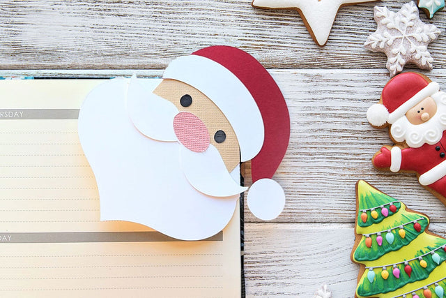 Santa Claus Face Papercut Corner Bookmark SVG SVG Risa Rocks It 