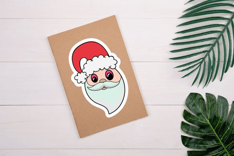Santa Claus faces Sticker Svg Bundle SVG Regulrcrative 