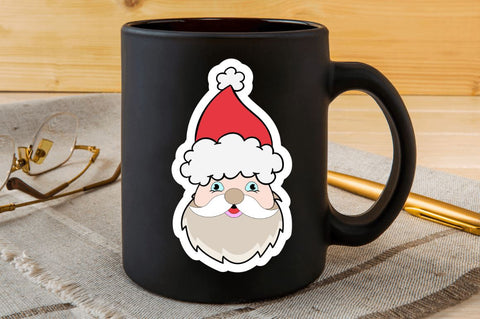 Santa Claus faces Sticker Svg Bundle SVG Regulrcrative 