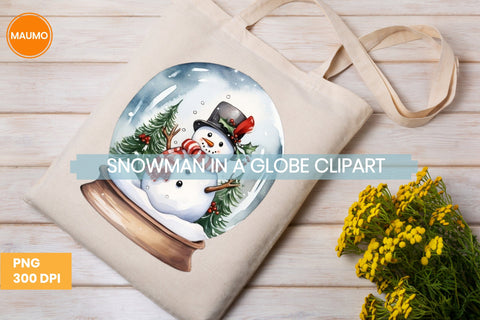 Santa Claus in a snow globe clipart Sublimation Maumo Designs 