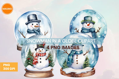 Santa Claus in a snow globe clipart Sublimation Maumo Designs 