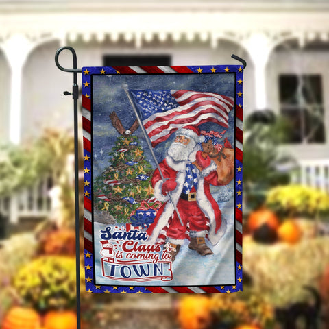 Santa Claus Is Coming To Town Garden Flag - 12x18 Garden Flag Sublimation Design Download PNG File Instant Download Sublimation CaldwellArt 