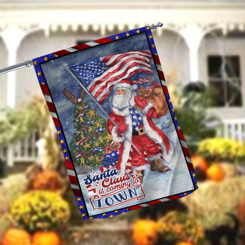 Santa Claus Is Coming To Town Garden Flag - 12x18 Garden Flag Sublimation Design Download PNG File Instant Download Sublimation CaldwellArt 