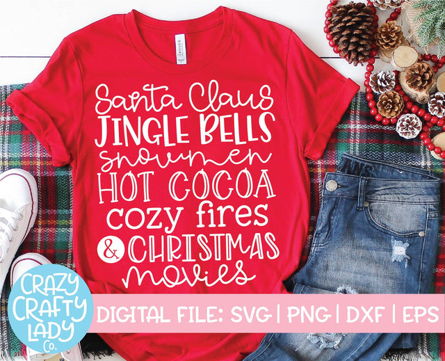Santa Claus, Jingle Bells, Snowmen | Christmas SVG Cut File SVG Crazy Crafty Lady Co. 