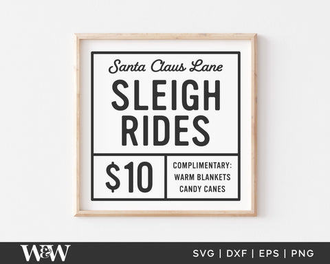 Santa Claus Lane Sleigh Rides SVG | Christmas SVG SVG Wood And Walt 
