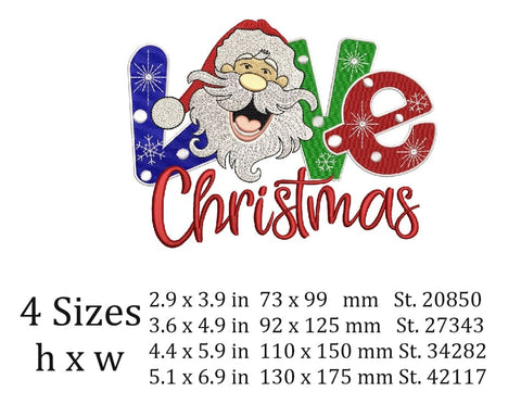 Santa Claus loves Christmas - Machine Embroidery, Christmas Embroidery design. Embroidery/Applique DESIGNS ArtEMByNatalia 