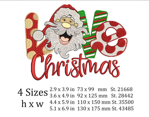 Santa Claus loves Christmas - Machine Embroidery, Christmas Embroidery design , Holiday Embroidery Design. SVG ArtEMByNatalia 