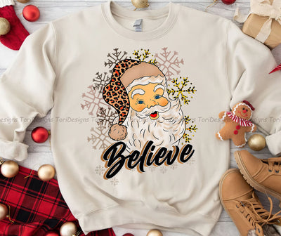 Santa Claus Merry Christmas Believe Sublimation Design Download Sublimation ToriDesigns 