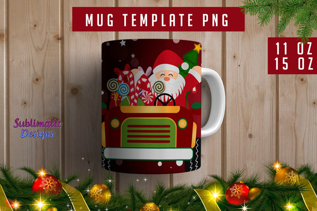 Santa Claus Mug template PNG for Sublimation Sublimation Sublimatiz Designs 