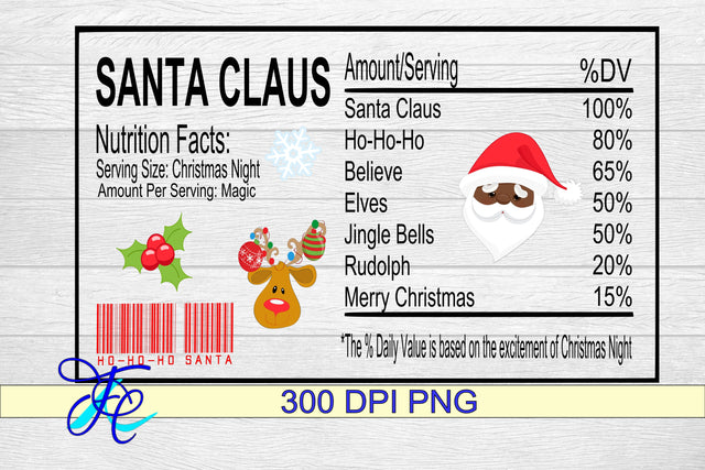Santa Claus Nutrition Label aa SVG Family Creations 