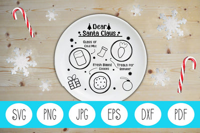 Santa Claus Plate SVG | Santa Plate SVG | Cookie Plate SVG SVG Angel Lynne Designs 