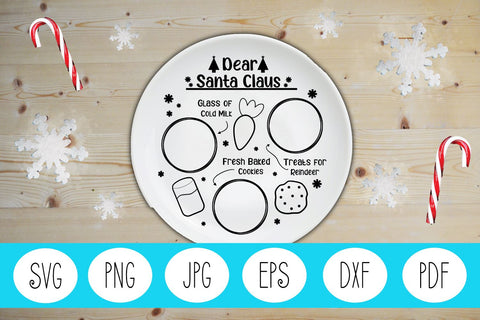 Santa Claus Plate SVG | Santa Plate SVG | Cookie Plate SVG SVG Angel Lynne Designs 