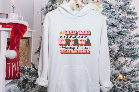 Santa Claus Reindeer Hot Cocoa Holiday Movie Christmas lights Sublimation SVGArt 