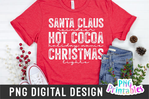 Santa Claus Reindeer Hot Cocoa png - Christmas Sublimation - png Print File For Sublimation Or Print - Distressed - Download Sublimation Svg Cuttables 