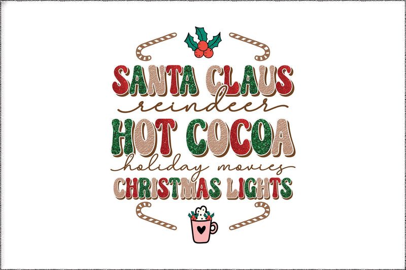 Santa Claus Reindeer Hot Cocoa PNG Sublimation Jagonath Roy 