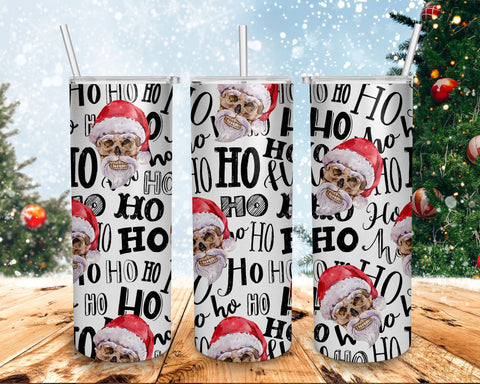 Santa claus Skulls 20 oz Skinny Tumbler Sublimation Designs, Santas favourite ho ho ho, Merry Christmas Tumbler png, christmas Tumbler Sublimation Sublimation BOO-design 