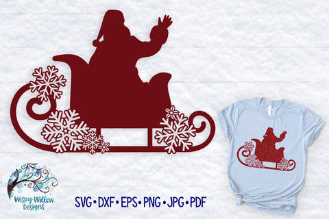 Santa Claus Sleigh SVG SVG Wispy Willow Designs 
