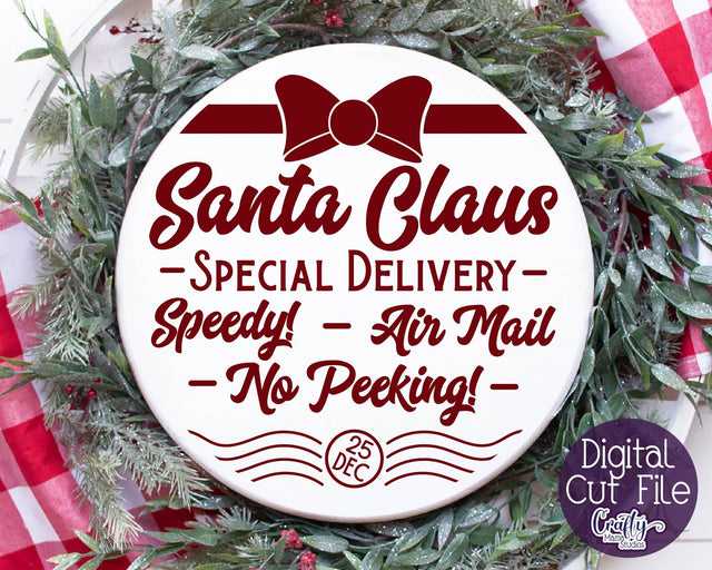 Santa Claus Special Delivery Svg - Christmas Round Svg SVG Crafty Mama Studios 