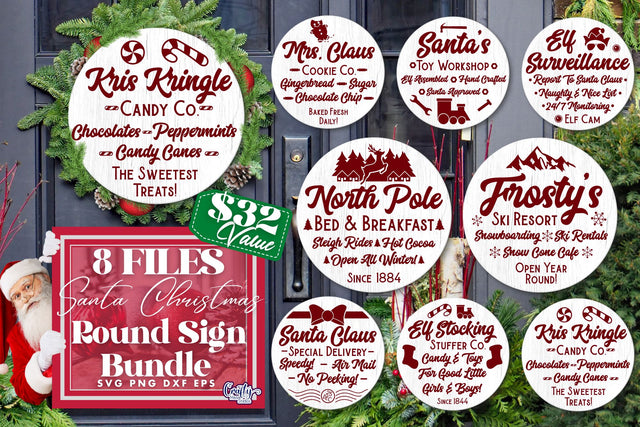 Santa Claus Svg Bundle - Round Christmas Svg SVG Crafty Mama Studios 