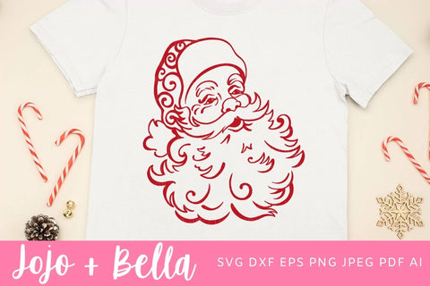 Santa Claus Svg, Santa Claus Face Svg, Santa Shirt Svg, Father Christmas Cut File, Christmas Gift png, Christmas Sign DXF, Christmas Svgs, Christmas Ornament SVG SVG Jojo&Bella 
