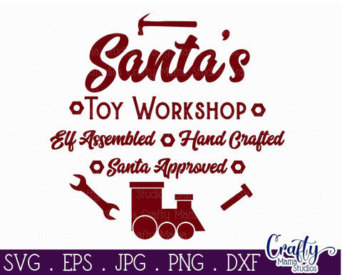 Santa Claus Svg - Toy Workshop Round Svg SVG Crafty Mama Studios 