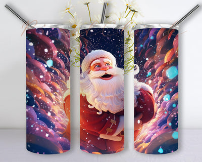 Santa Clause Northern Light’s 20oz Skinny Tumbler Sublimation Design, Christmas Santa Tumbler, Merry Christmas Santa Tumbler Png, Vintage Santa Christmas Tumbler Sublimation PixelChick 