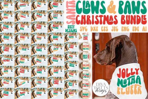 Santa Claws & Paws Mega Pet Christmas Bundle of 50 Designs SVG Diva Watts Designs 