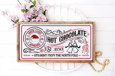 Santa clous approved hot chocolate est. 1850 straight from the north pole SVG SVG DESIGNISTIC 