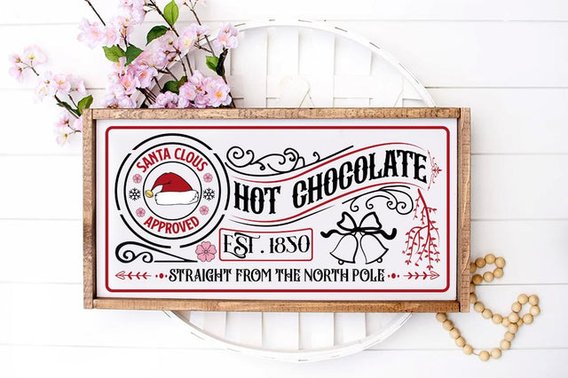 Santa clous approved hot chocolate est. 1850 straight from the north pole SVG SVG DESIGNISTIC 