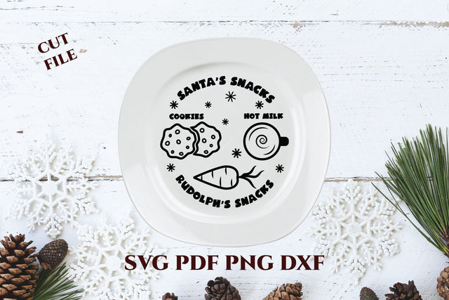 Santa cookie plate round Santa's Snacks svg. Cut file SVG Angelina Semenova 