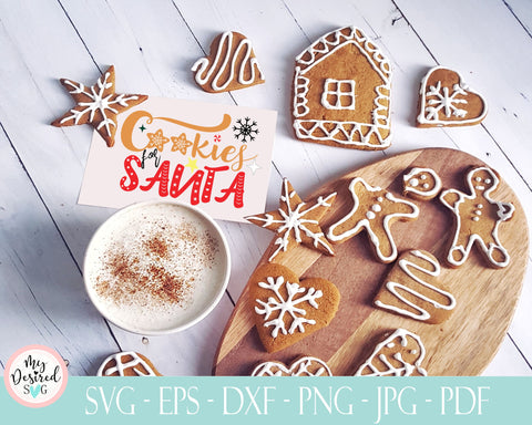 Santa Cookie Plate SVG, Milk and Cookies svg, Cookies for Santa Plate, Christmas svg, Elf svg, Kids Christmas svg, Sublimation Designs SVG MyDesiredSVG 