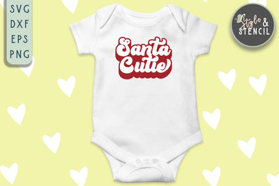 Santa Cutie Retro SVG SVG Style and Stencil 