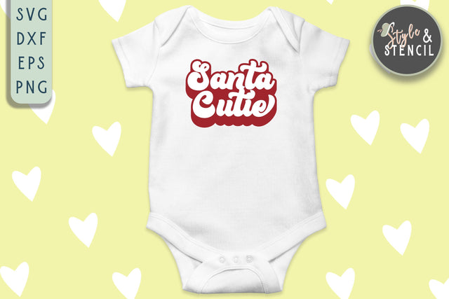 Santa Cutie Retro SVG SVG Style and Stencil 