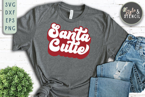 Santa Cutie Retro SVG SVG Style and Stencil 