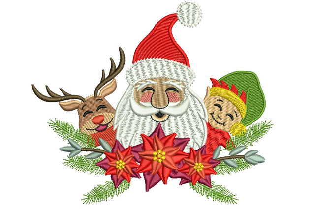 Santa Deer Elf Embroidery Designs, Christmas Embroidery Designs, Machine Embroidery File Embroidery/Applique DESIGNS NextEmbroidery 