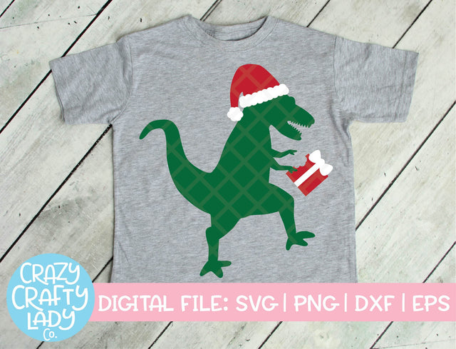 Santa Dinosaur | Christmas SVG Cut File SVG Crazy Crafty Lady Co. 