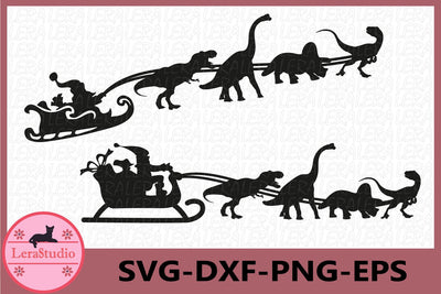 Santa Dinosaur Svg SVG Lerastudio 