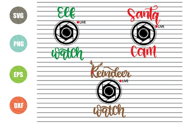 Santa- Elf- Reindeer Cam Svg Png Eps Dxf Cut Files SVG Artstoredigital 