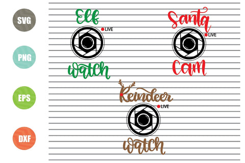 Santa- Elf- Reindeer Cam Svg Png Eps Dxf Cut Files SVG Artstoredigital 