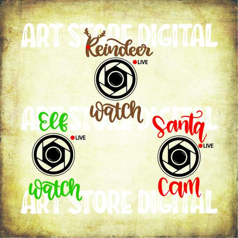 Santa- Elf- Reindeer Cam Svg Png Eps Dxf Cut Files SVG Artstoredigital 