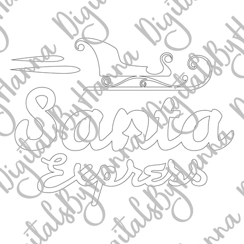 Santa Express Christmas Print & Cut SVG Digitals by Hanna 
