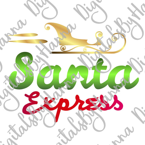 Santa Express Christmas Print & Cut SVG Digitals by Hanna 