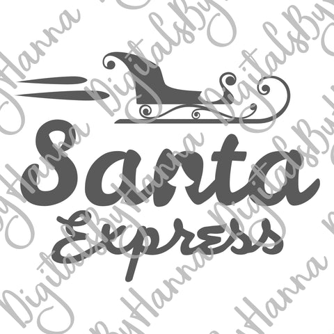 Santa Express Christmas Print & Cut SVG Digitals by Hanna 