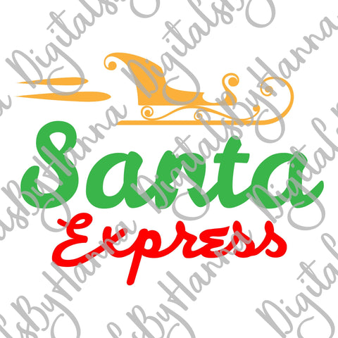 Santa Express Christmas Print & Cut SVG Digitals by Hanna 
