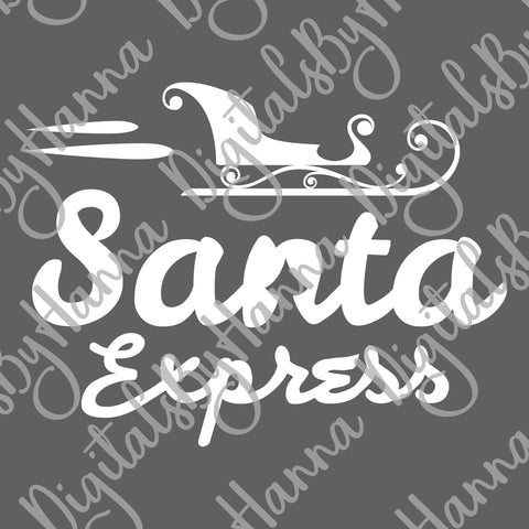 Santa Express Christmas Print & Cut SVG Digitals by Hanna 
